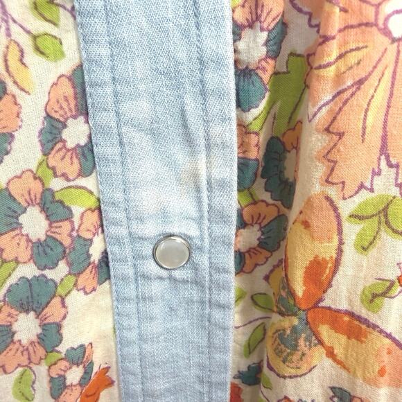 Free People Kelso Maxi Dress Large XL BOHO Peasant Floral Cottagecore Prairie - Picture 8 of 16